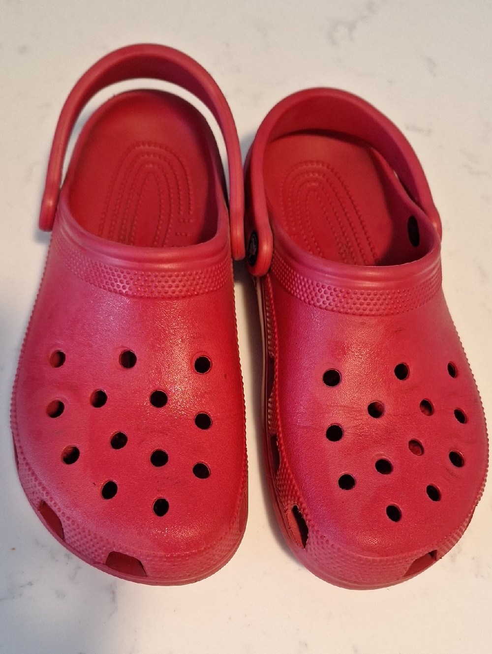 Red Casual Slip-On Crocks